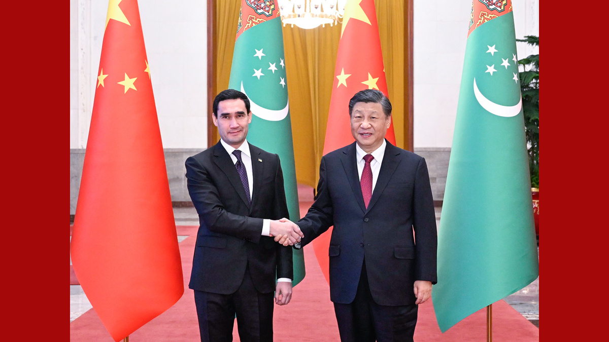 习近平同土库曼斯坦总统谢尔达尔·别尔德穆哈梅多夫举行会谈