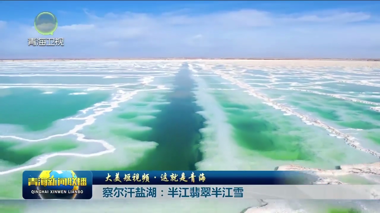 【大美短视频·这就是青海】察尔汗盐湖：半江翡翠半江雪