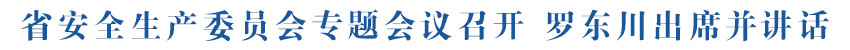 省安全生產(chǎn)委員會(huì)專題會(huì)議召開(kāi) 羅東川出席并講話