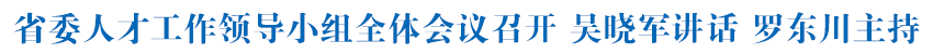 省委人才工作领导小组全体会议召开 吴晓军讲话 罗东川主持