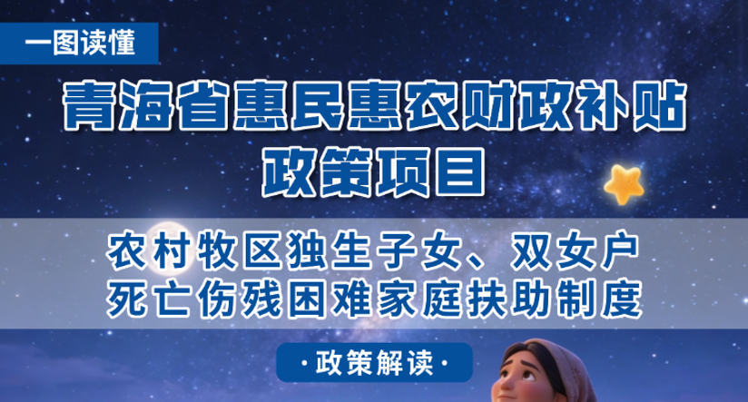 青海省惠民惠农财政补贴政策项目之【农村牧区独生子女、双女户死亡伤残家庭困难扶助制度】